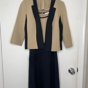 Studio One Black Cream A-Line Skirt Set